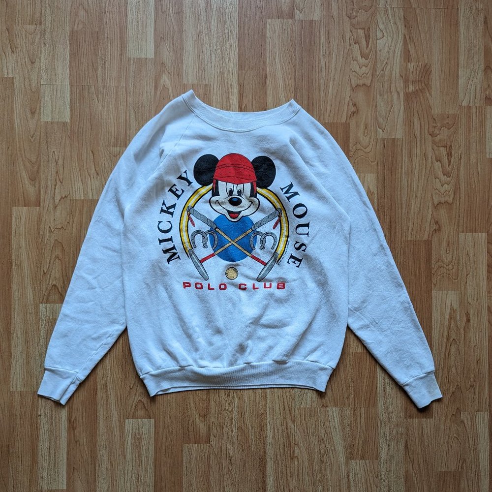 Vintage Style Mickey Mouse Polo Club Sweater